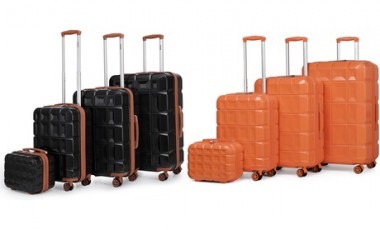 vente privée Valise ABS anti-rayures poignée télescopique et serrure TSA : 13 pouces / Noir et marron
