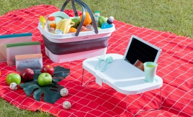 vente privée Panier de pique-nique pliable InnovaGoods avec table-couvercle 16 L