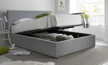 vente privée Lit coffre Colisée Sampur avec matelas en option : 160 x 200 cm / Sable / Avec matelas
