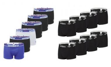 vente privée Lot de 6 ou 8 boxers Umbro homme coton : Lot de 8 / M