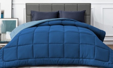 vente privée Couette bicolore réversible de Sampur : 200 x 200 cm / Bleu