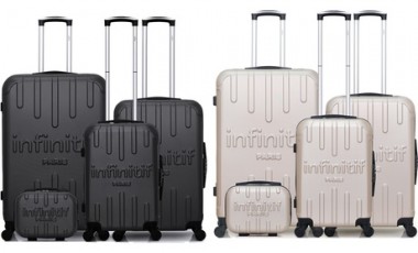 vente privée Set de bagages 4 pièces avec 3 valises et 1 vanity : Gris