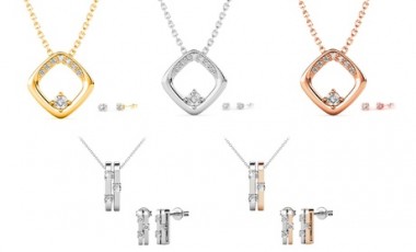 vente privée Ensemble de bijoux Eira Wen® : Two Bar / Argenté et rose doré
