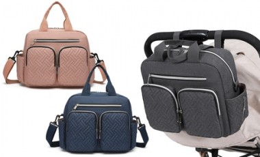 vente privée Sac à langer imperméable avec pochettes : Gris