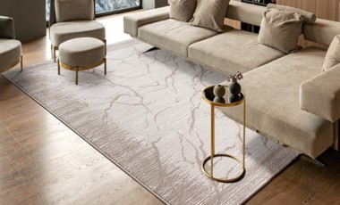 vente privée Tapis LEXA imprimé élégant baroque polyester avec support en jute : Beige / 80 x 300 cm