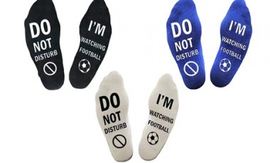 vente privée Paire de chaussettes humoristiques football : Bleu