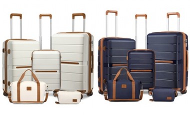 vente privée Set de bagages avec 3 valises 1 sac et 1 vaniti : Crème et beige