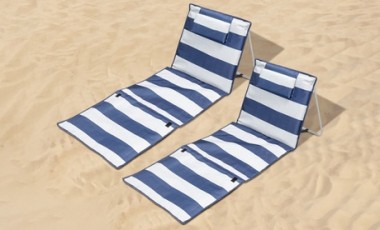 vente privée Set de 2 matelas imperméable et pliable pour plage ou piscine : Bleu
