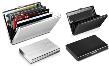 vente privée Portefeuille anti-RFID : Noir - argent / x 2