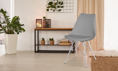 vente privée Chaise style industriel assise ronde et souple de Sampur : Noir / 2
