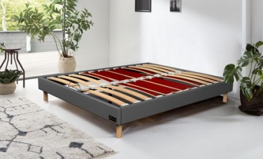 vente privée Sommier Miami à lattes flexibles Sampur : 160x200 cm / Gris