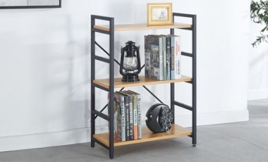 vente privée Étagère Seattle style industriel en bois et acier de la marque Sampur : 5 étagères (60 x 28 x 158 cm)