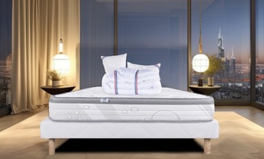 vente privée Ensemble matelas de 26 cm et sommier de 13 cm : 160 x 200 cm / Matelas + Sommier