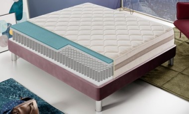 vente privée Matelas à mémoire de forme et ressorts ensachés : 160 x 190 cm