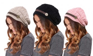 vente privée Bonnet avec bouton : 1 / Beige