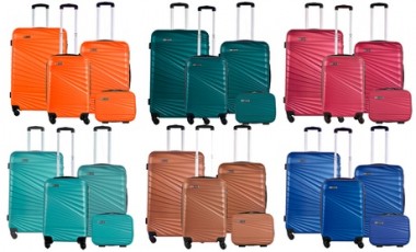 vente privée Ensemble de valises EcoTraveler 360º : 3 valises / Turquoise et bleu 1