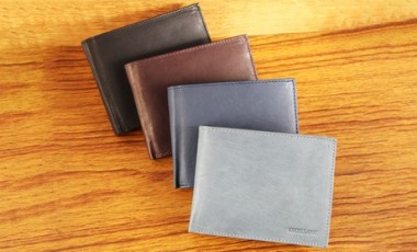 vente privée Portefeuille Excellanc en cuir : 2 / Bleu + rouge