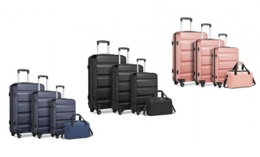 vente privée Ensemble de valise(s) à coque dure en ABS et sac de voyage : Valise 19 pouces et sac de voyage / Nude et rose