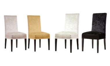vente privée Housse de chaise extensible effet velours : Ecru / x 1