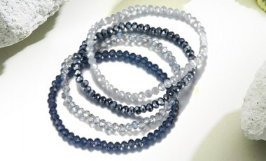 vente privée Bracelet de perles en cristal : Bleu / x2