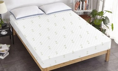 vente privée Housse de matelas matelassée imperméable : Aloe / 160 x 200 cm