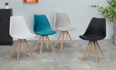vente privée Chaise style scandinave assise ronde et souple de Sampur : Noir / 4