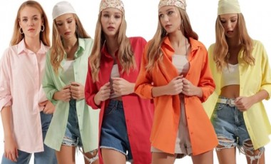 vente privée Longue chemise oversize femme : Vert d eau / 42