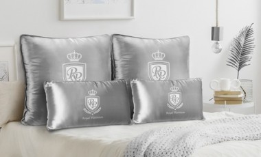 vente privée Oreiller satiné brodé Platinium de Sampur : 40 x 70 cm / 1