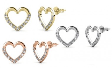 vente privée Paire de boucles d oreilles en forme de cœur : 1 / Or rose
