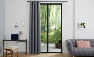 vente privée Rideau occultant et obscurcissant à 8 œillets : Taupe clair / 2