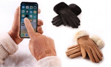 vente privée Gants en Sherpa tactiles : x1 / Marron